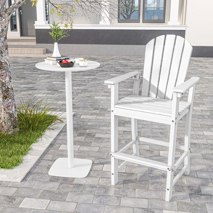 30 Inches Counter Height Outdoor Bar Stool With Armrests, Footrest, White Patio Bar Furniture at Gallery Canada