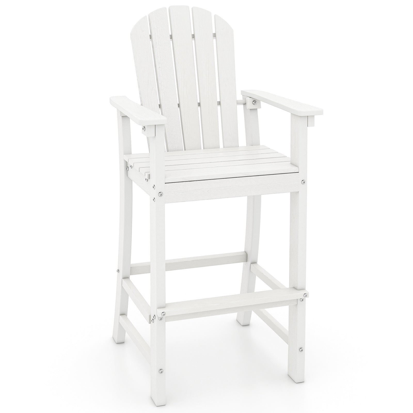 30 Inches Counter Height Outdoor Bar Stool With Armrests, Footrest, White Patio Bar Furniture White at Gallery Canada