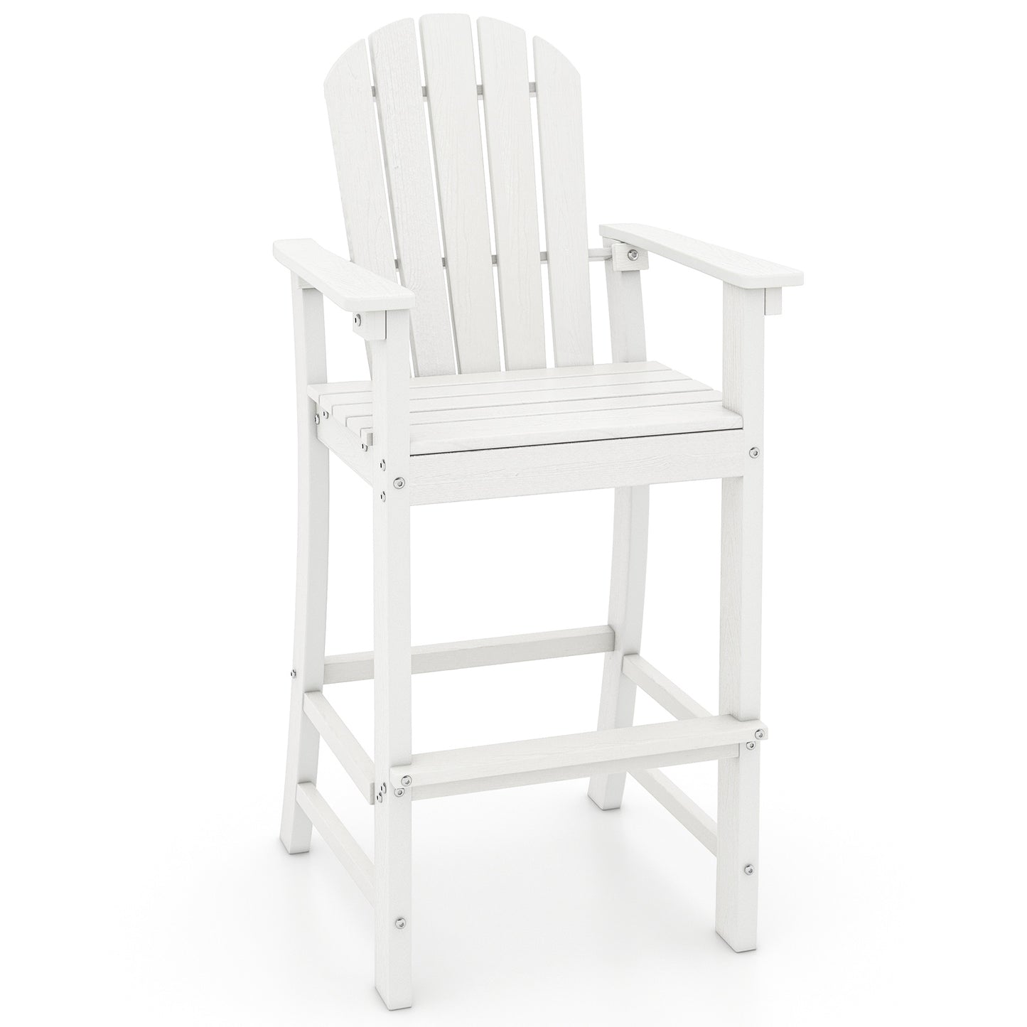 30 Inches Counter Height Outdoor Bar Stool With Armrests, Footrest, White Patio Bar Furniture White at Gallery Canada