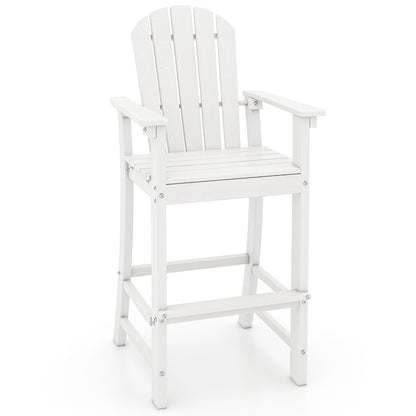 30 Inches Counter Height Outdoor Bar Stool With Armrests, Footrest, White Patio Bar Furniture White at Gallery Canada