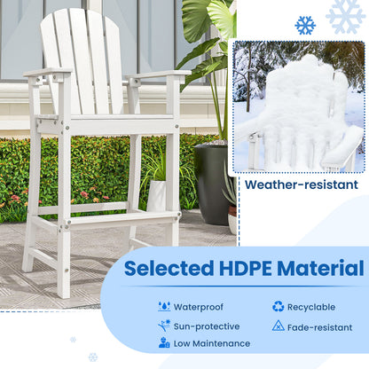 30 Inches Counter Height Outdoor Bar Stool With Armrests, Footrest, White Patio Bar Furniture at Gallery Canada