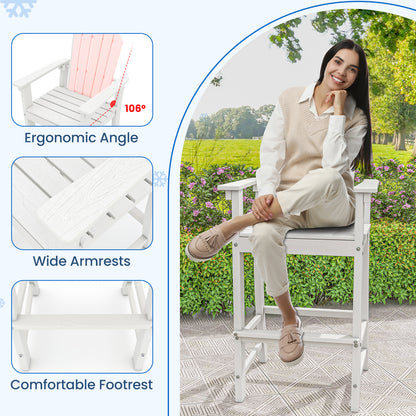 30 Inches Counter Height Outdoor Bar Stool With Armrests, Footrest, White Patio Bar Furniture at Gallery Canada
