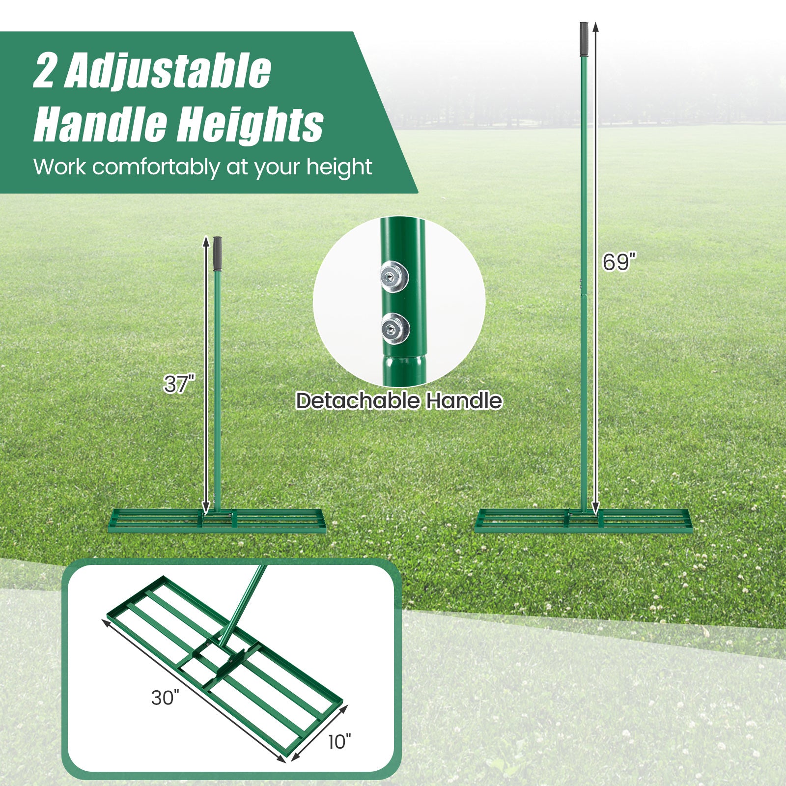 30 x 10 Inch Heavy Duty Lawn Level Tool, Green Lawn Care Tools at Gallery Canada