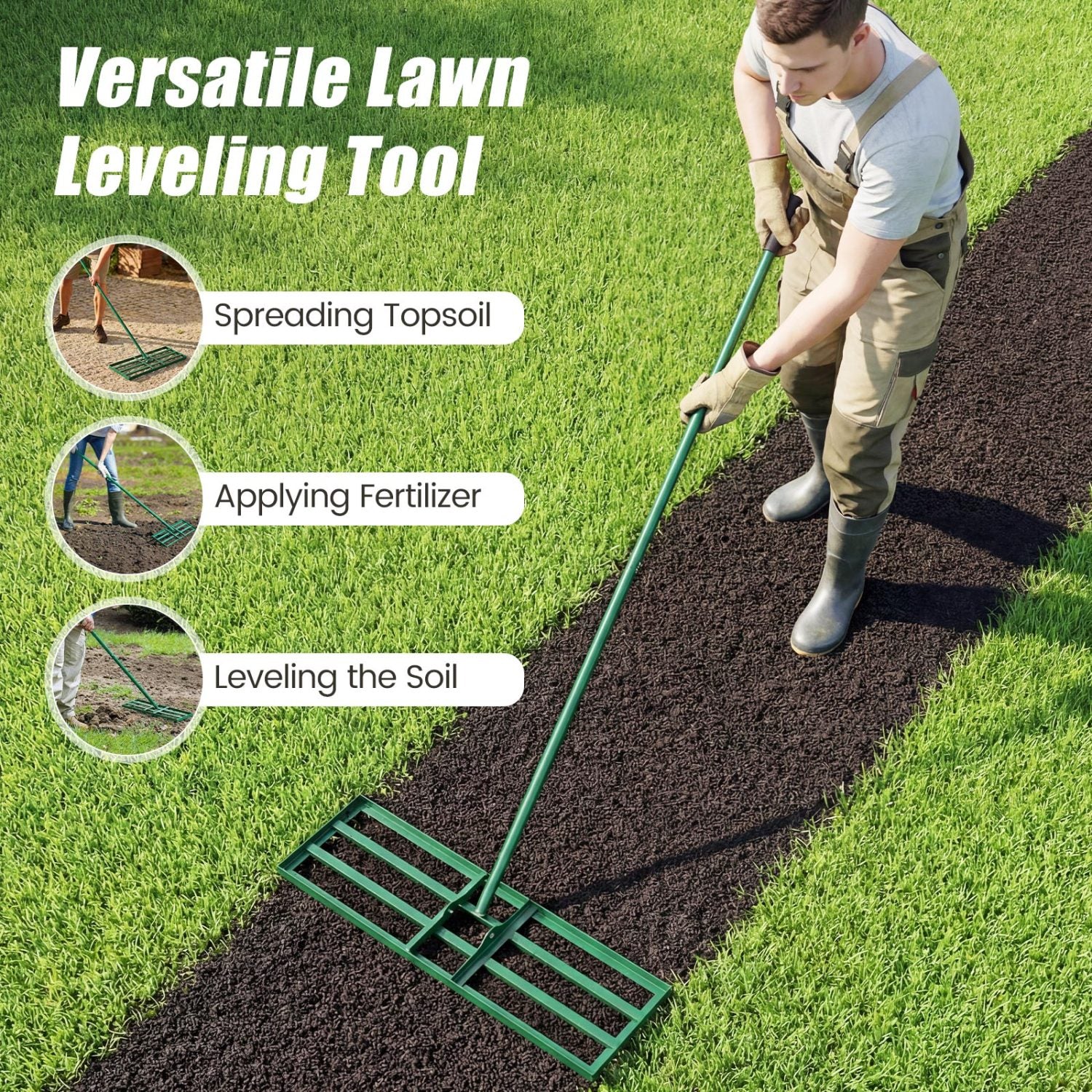 30 x 10 Inch Heavy Duty Lawn Level Tool, Green Lawn Care Tools at Gallery Canada