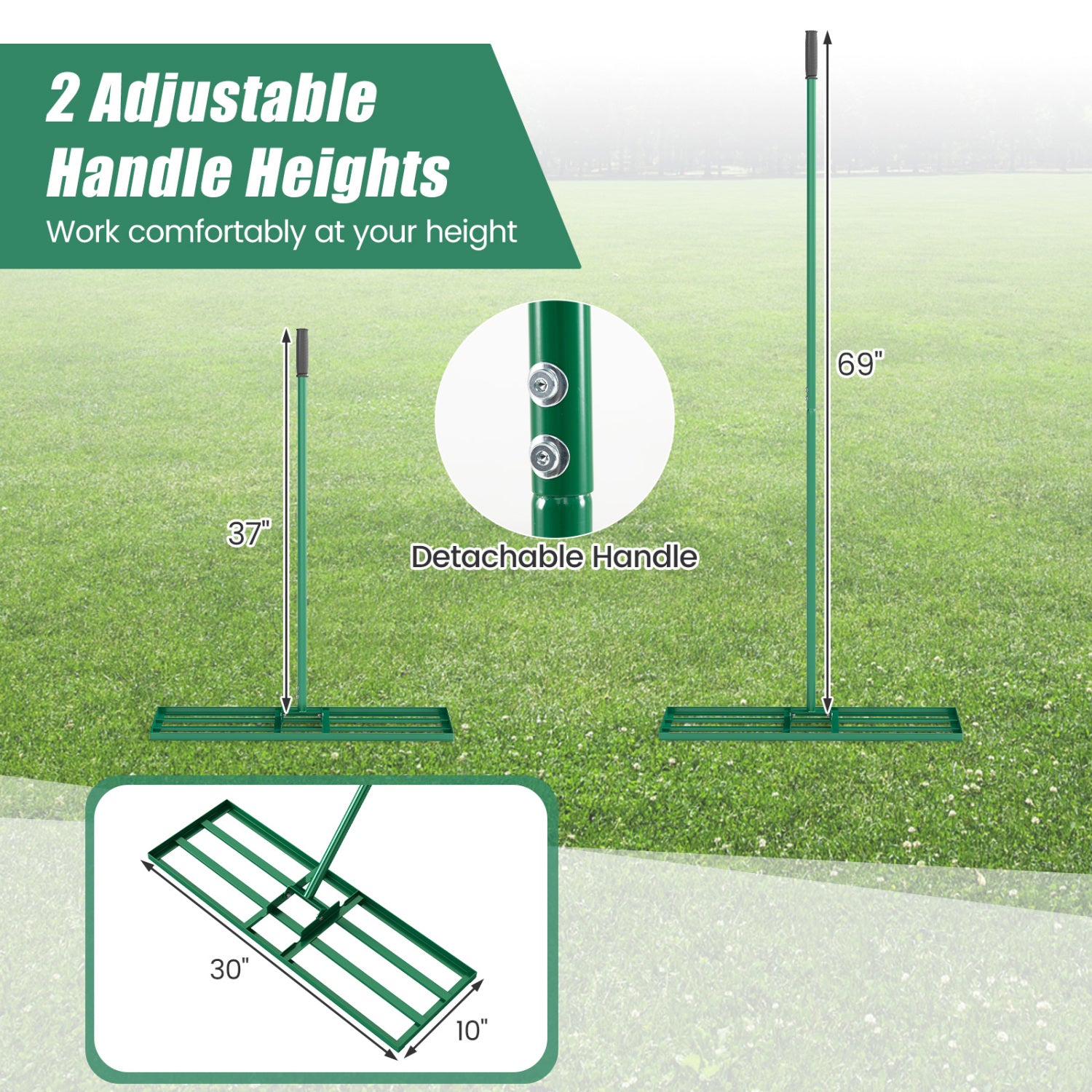 30 x 10 Inch Heavy Duty Lawn Level Tool, Green Lawn Care Tools at Gallery Canada