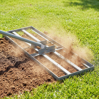 30 x 10 Inch Lawn Level Tool, 69 Inch Handle, Silver Lawn Care Tools at Gallery Canada