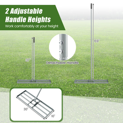 30 x 10 Inch Lawn Level Tool, 69 Inch Handle, Silver Lawn Care Tools at Gallery Canada