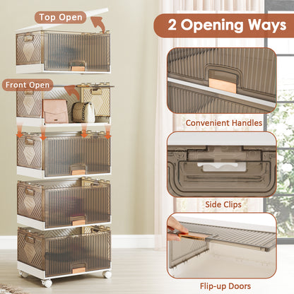 3/4/5/6-Cube Stackable Storage Bins with Detachable Wheels-5 Cube, White Shoe Racks & Storage Benches at Gallery Canada