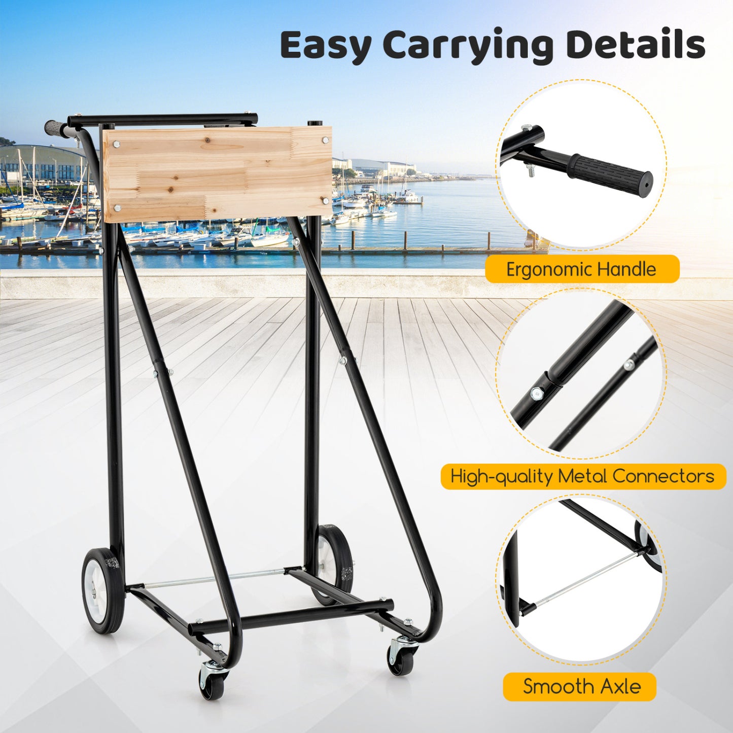 315 LBS Outboard Boat Motor Stand Carrier Cart Dolly Storage Pro Heavy Duty, Black Garden at Gallery Canada