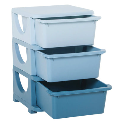 3 Tier Toy Organizer, 3 Plastic Drawers, Blue Baby & Kids Storage Blue at Gallery Canada