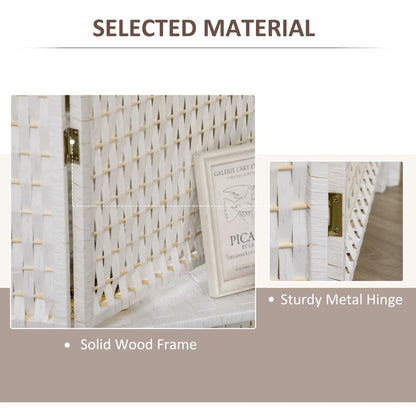 4 Panel Room Divider With Shelves, 6 FT Privacy Screen, White Room Dividers at Gallery Canada