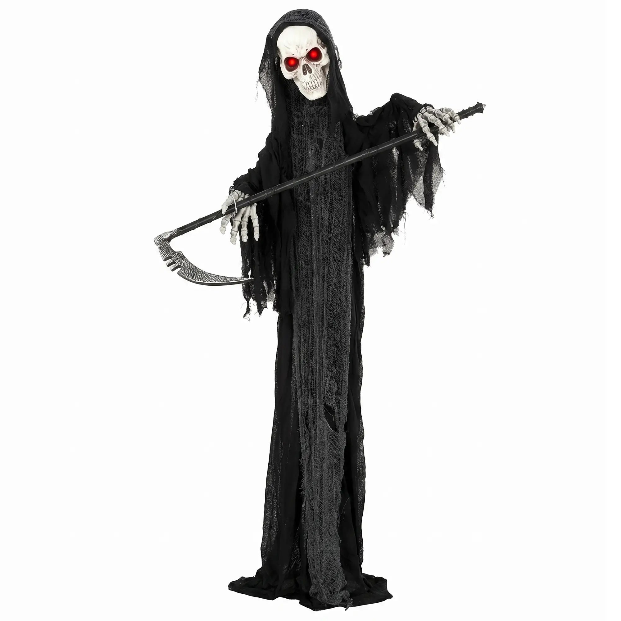 6FT Animated Grim Reaper Halloween Decorations, Sound, LED Eyes Halloween Decorations Black at Gallery Canada