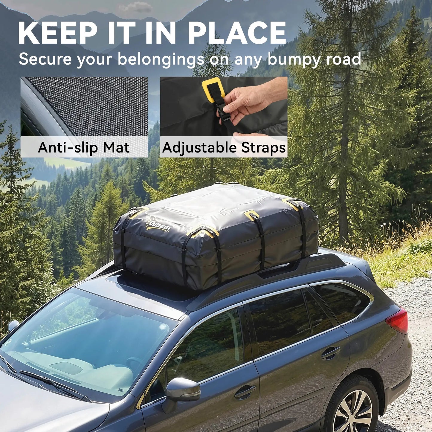 Waterproof Soft-Shell Roof Cargo Carrier, 21 Cubic Feet, Anti-Slip Mat Automotive at Gallery Canada