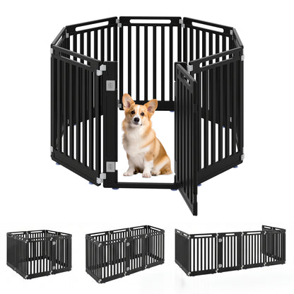 31.5" Height Dog Playpen with 8 Panels, Black