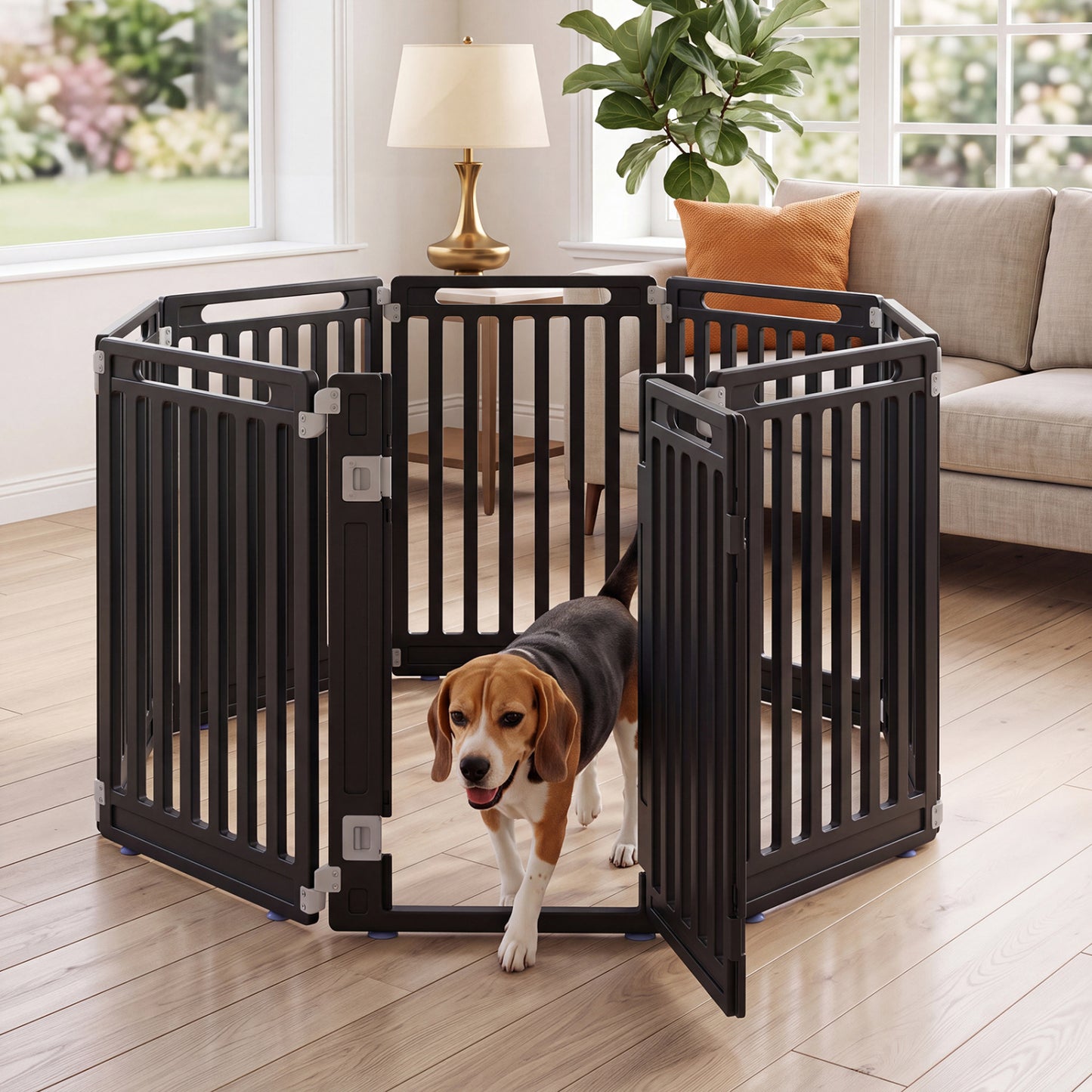 31.5" Height Dog Playpen with 8 Panels, Black