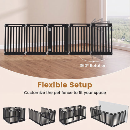31.5" Height Dog Playpen with 8 Panels, Black