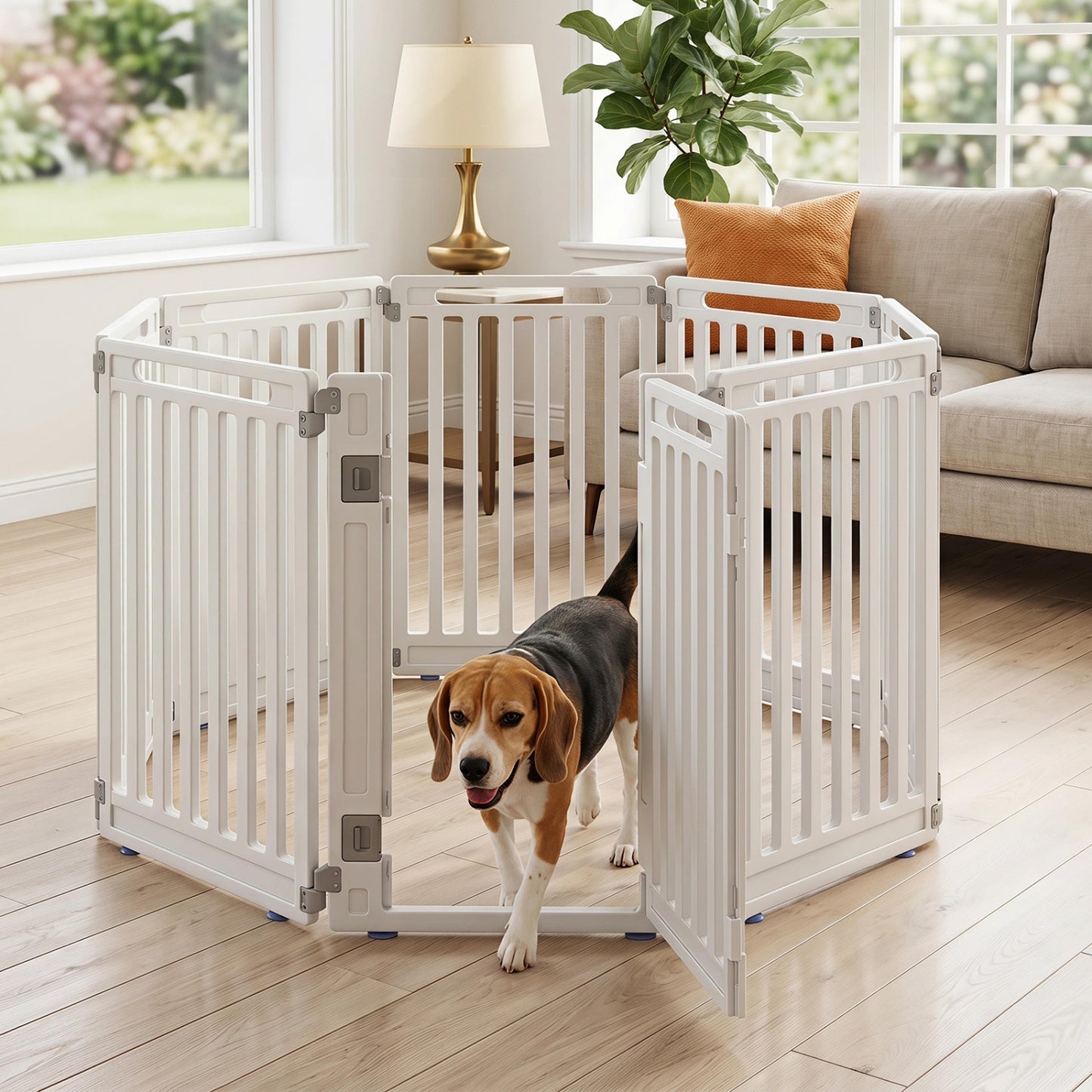 31.5" Height 8-Panel Dog Playpen, White