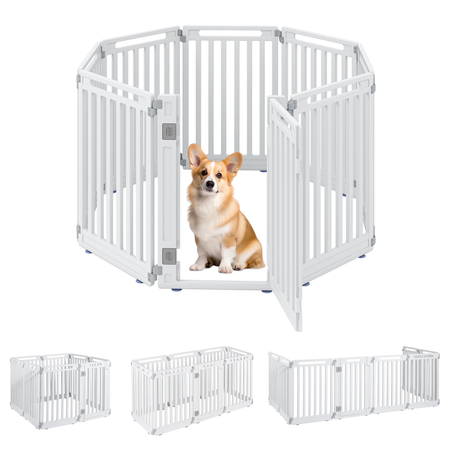 31.5" Height 8-Panel Dog Playpen, White