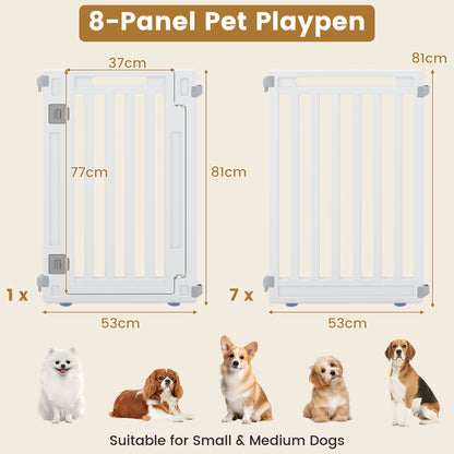 31.5" Height 8-Panel Dog Playpen, White