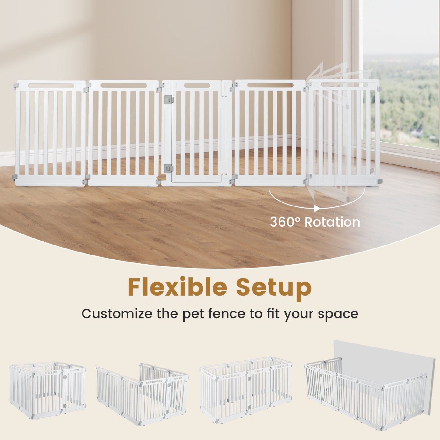31.5" Height 8-Panel Dog Playpen, White