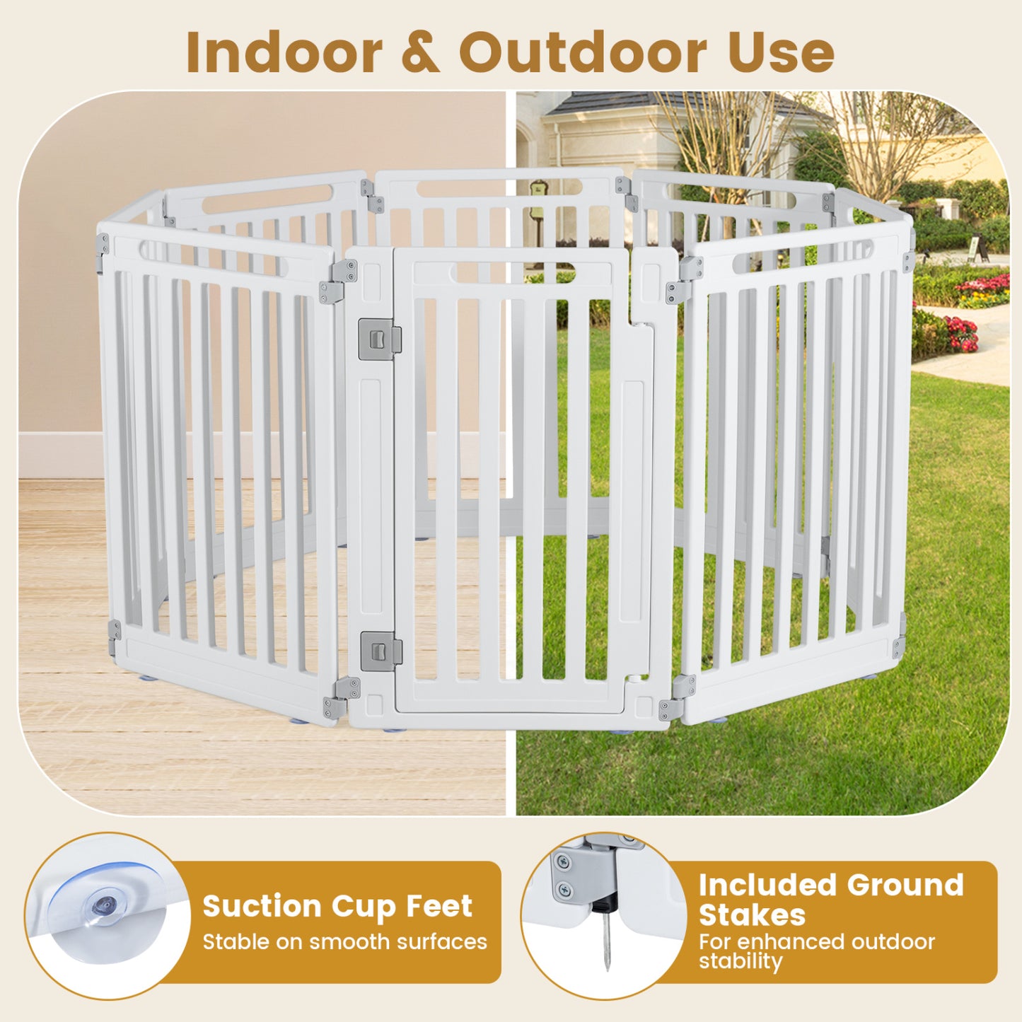 31.5" Height 8-Panel Dog Playpen, White