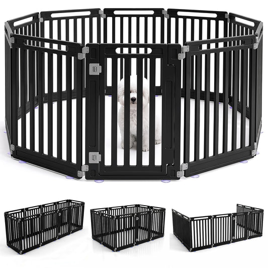 31.5" Indoor Outdoor Dog Playpen, 10 Panels, Black Pet Gate Black at Gallery Canada