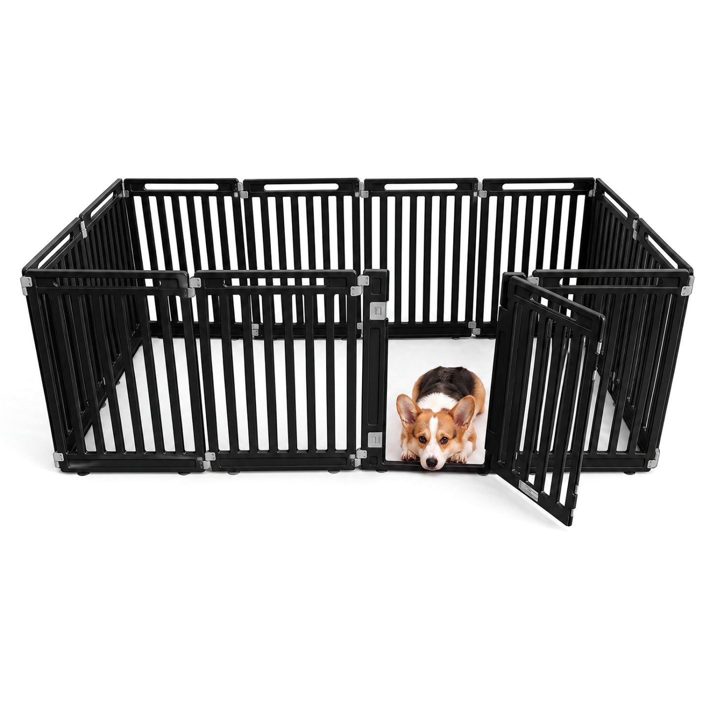31.5" Hauteur Parc pour chien intérieur/extérieur, 12 panneaux, Noir