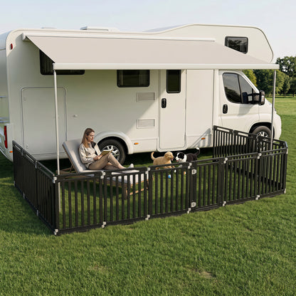 31.5" Hauteur Parc pour chien intérieur/extérieur, 12 panneaux, Noir