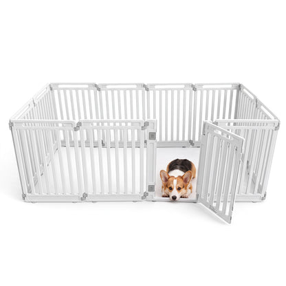 31.5" Height Indoor Outdoor Dog Playpen, 12 Panels, White