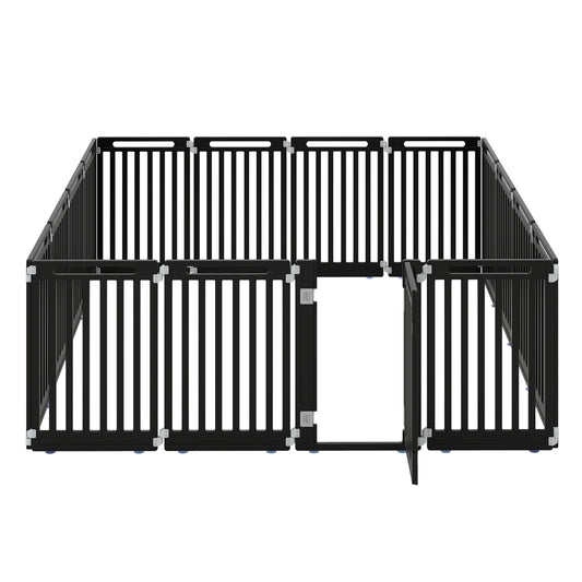 31.5" Height Indoor Outdoor Dog Playpen, 16 Panels, Black Pet Gate Black at Gallery Canada