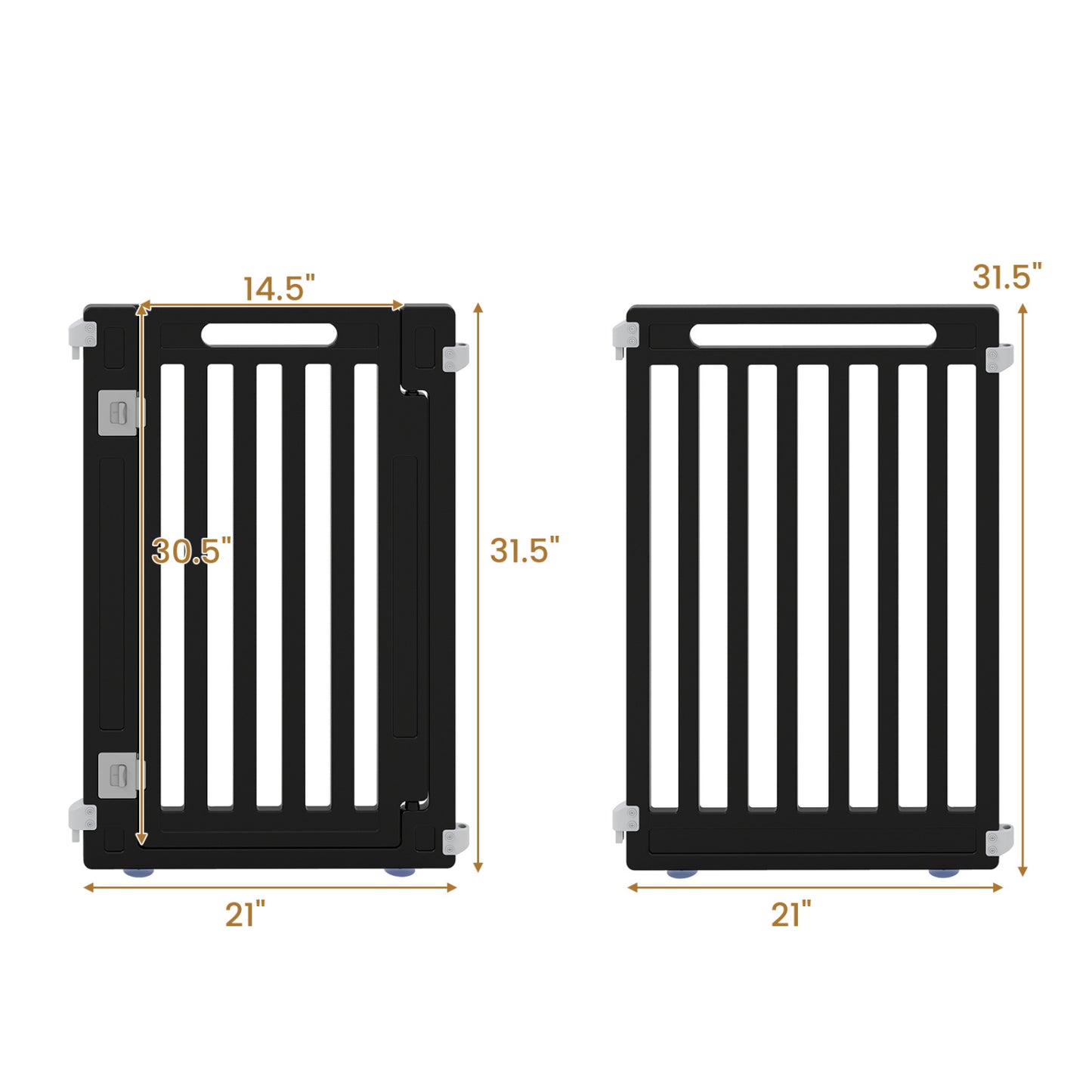 Parc pour chiens intérieur/extérieur de 31,5" de hauteur, 16 panneaux, noir