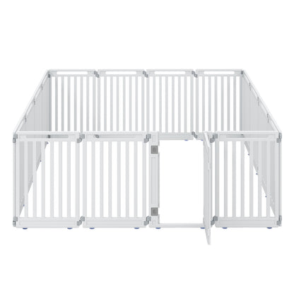 31.5" Indoor Outdoor Dog Playpen, 16 Panels, White