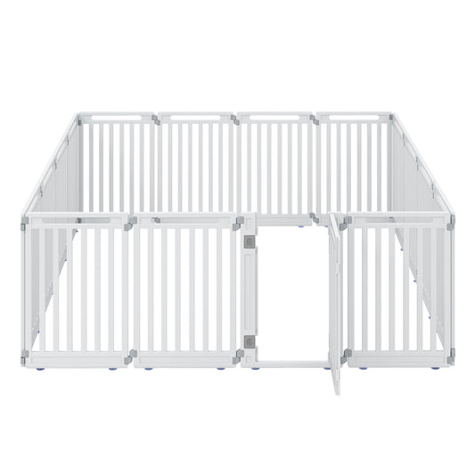 31.5" Indoor Outdoor Dog Playpen, 16 Panels, White Pet Gate White at Gallery Canada