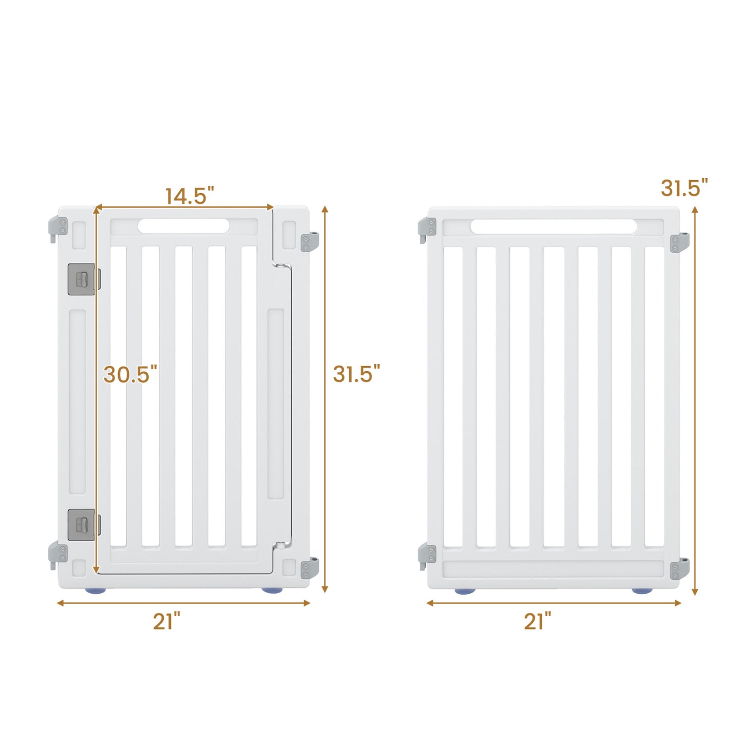31.5" Indoor Outdoor Dog Playpen, 16 Panels, White