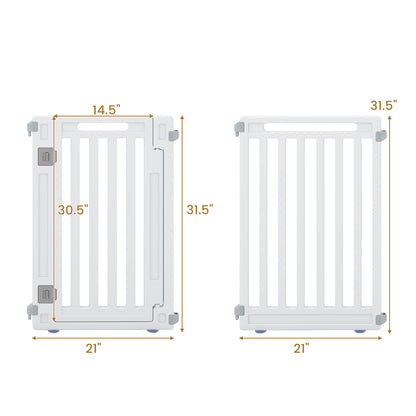 31.5" Indoor Outdoor Dog Playpen, 16 Panels, White