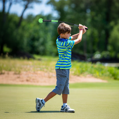 31.5 Inch Golf Swing Trainer Aid with Weighted Head for Grip Rhythm Balance, Green Golf at Gallery Canada