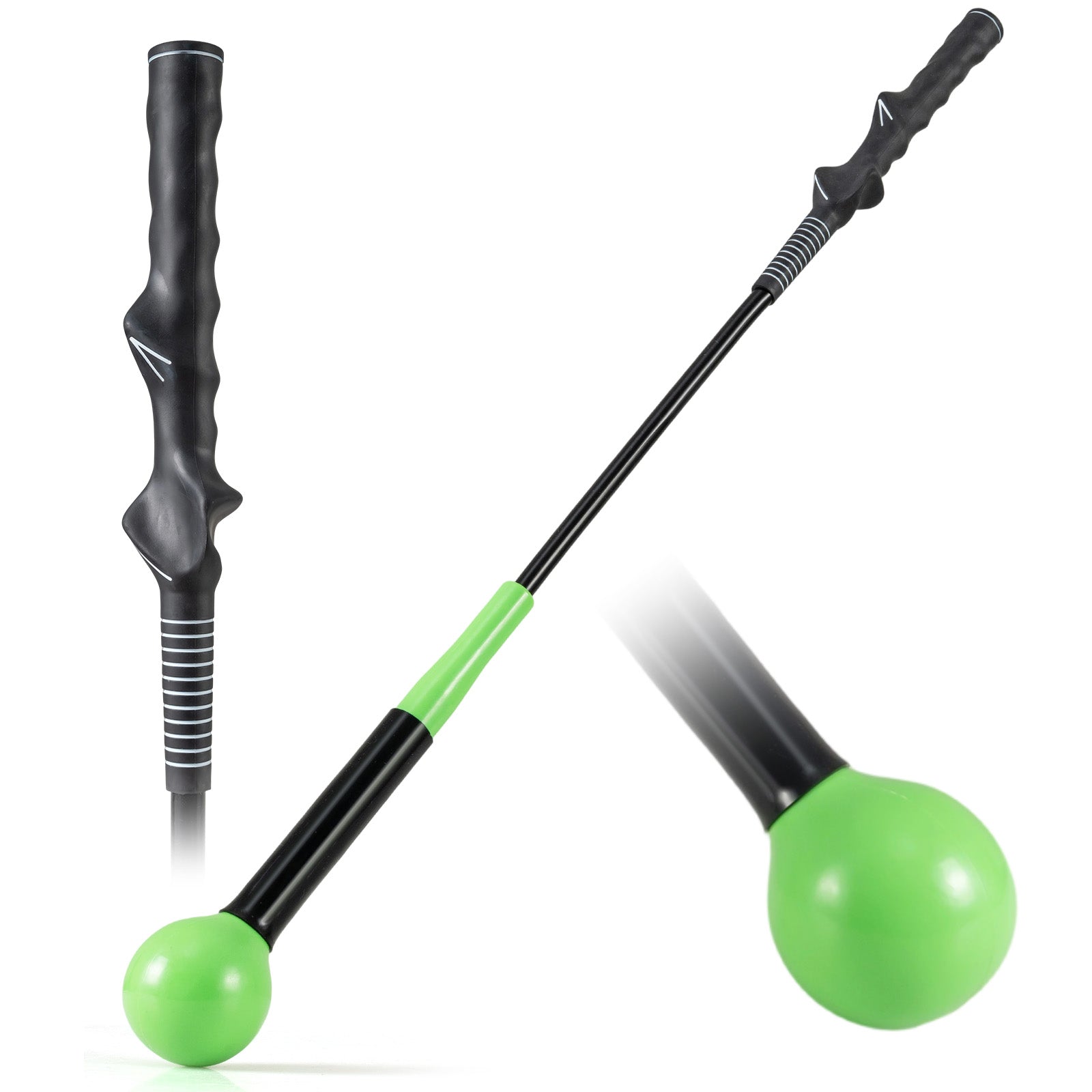 31.5 Inch Golf Swing Trainer Aid with Weighted Head for Grip Rhythm Balance, Green Golf at Gallery Canada