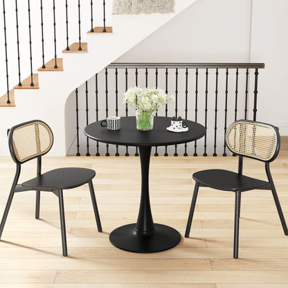 31.5 Inch Round Dining Table, Anti-Slip PP Ring, Black Bar Tables at Gallery Canada