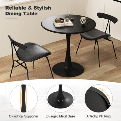 31.5 Inch Round Dining Table, Anti-Slip PP Ring, Black Bar Tables at Gallery Canada