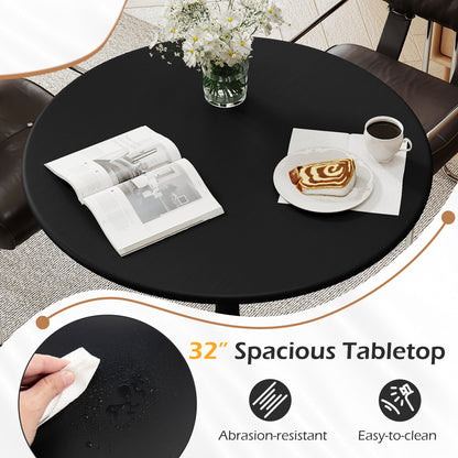 31.5 Inch Round Dining Table, Anti-Slip PP Ring, Black Bar Tables at Gallery Canada