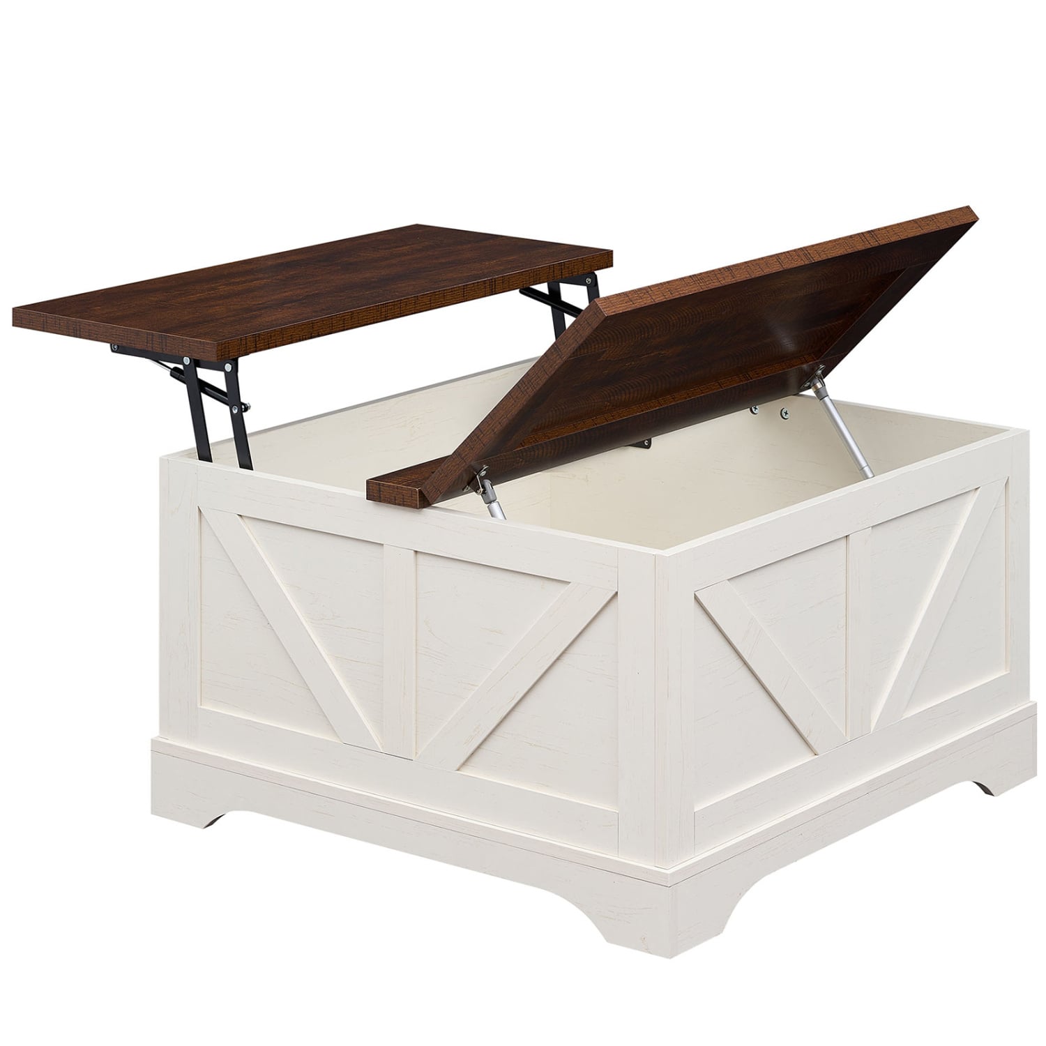 31.5 In Square Coffee Table with Lift Top Storage, Rustic Brown Coffee Tables at Gallery Canada