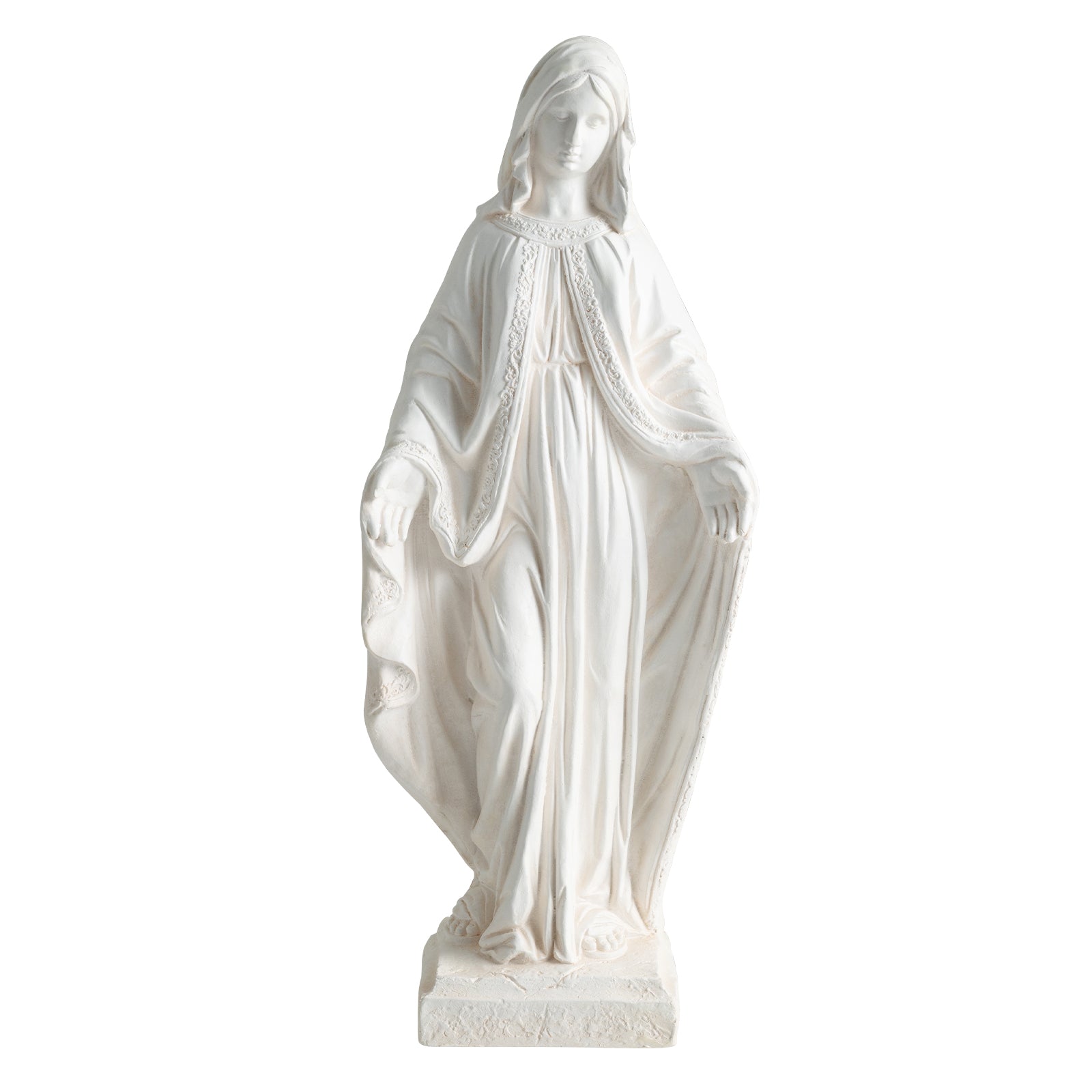 Virgin Mary Statue, 31.5 Inch, Aged Finish, Yard Patio, White Outdoor Decor White at Gallery Canada