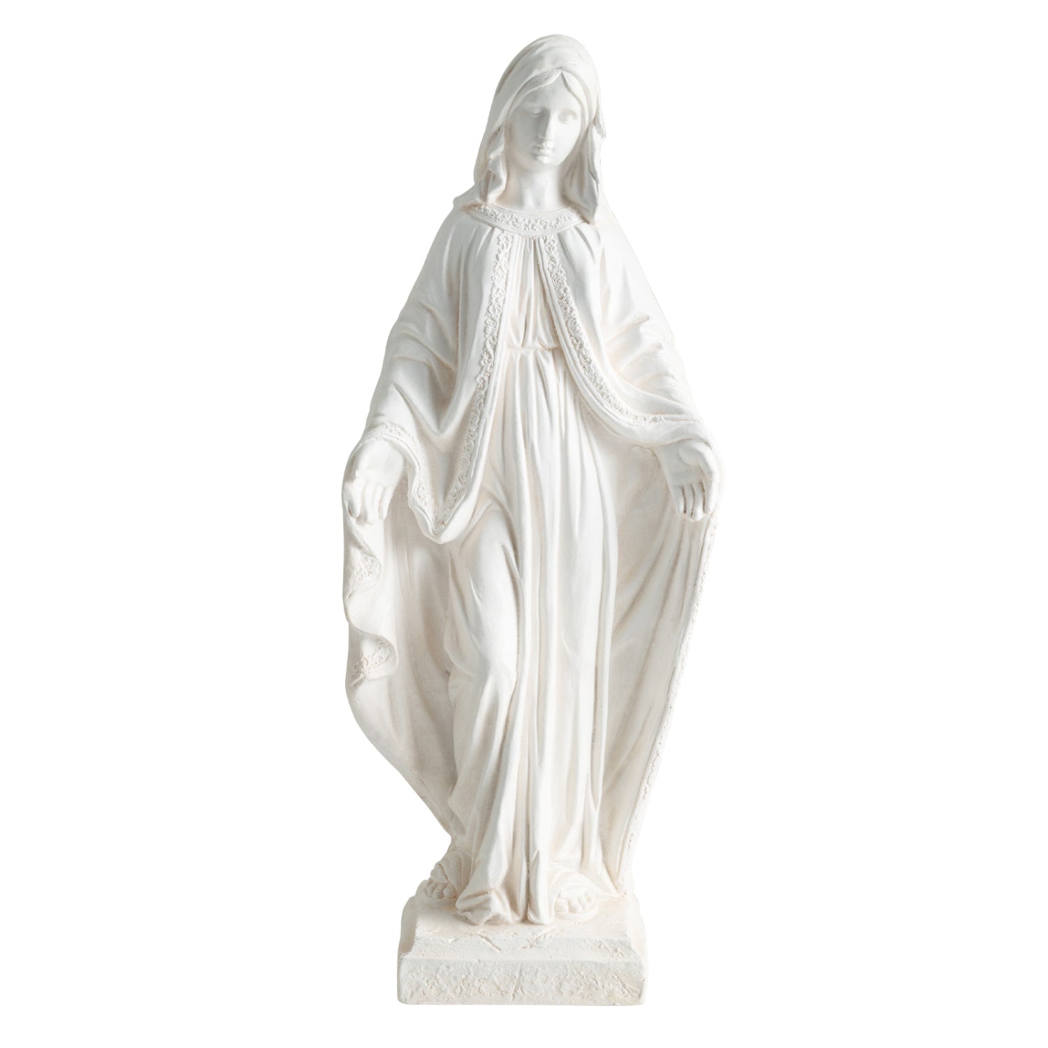Virgin Mary Statue, 31.5 Inch, Aged Finish, Yard Patio, White Outdoor Decor White at Gallery Canada