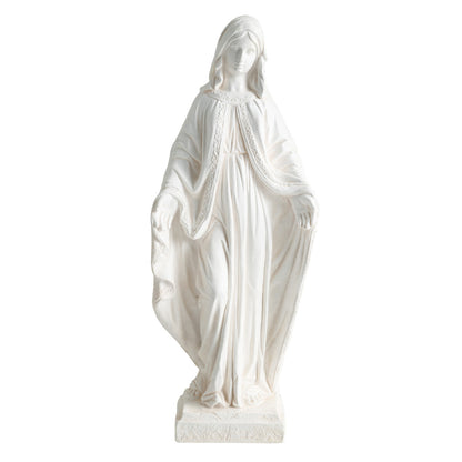 Virgin Mary Statue, 31.5 Inch, Aged Finish, Yard Patio, White Outdoor Decor White at Gallery Canada