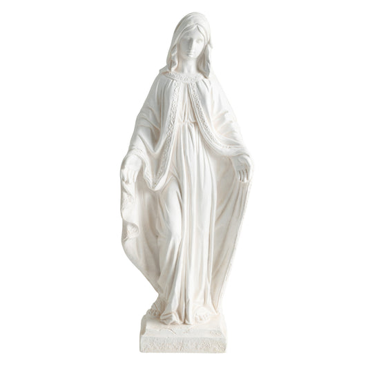 Virgin Mary Statue, 31.5 Inch, Aged Finish, Yard Patio, White Outdoor Decor White at Gallery Canada
