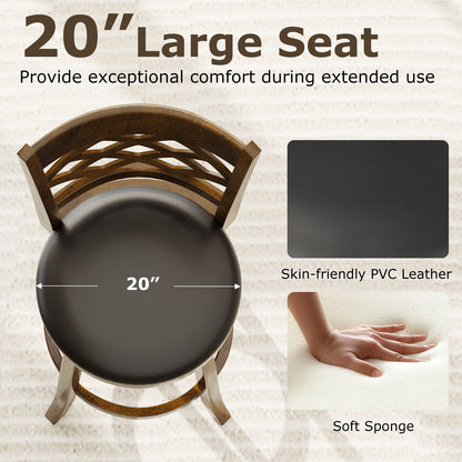 31 Inch Counter Height Bar Stools Set of 2 with Rubber Wood Frame, Brown Bar Stools at Gallery Canada