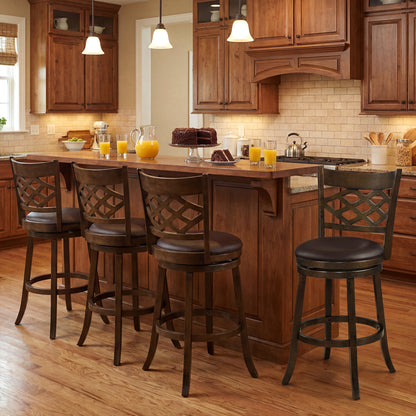 31 Inch Counter Height Bar Stools Set of 2 with Rubber Wood Frame, Brown Bar Stools at Gallery Canada