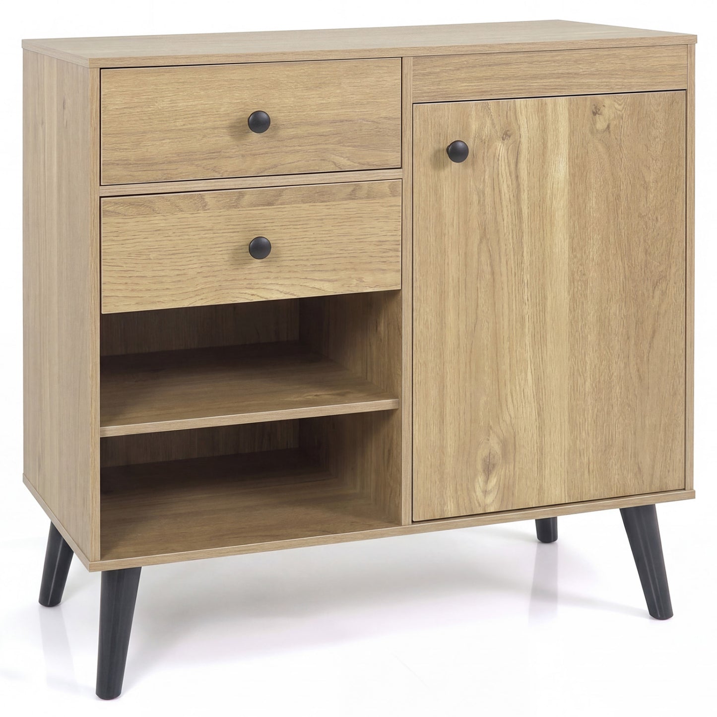 31" Sideboard Cabinet with 2 Open Compartments and 2 Drawers-Natrual, Natural Sideboards Cabinets & Buffets Natural at Gallery Canada