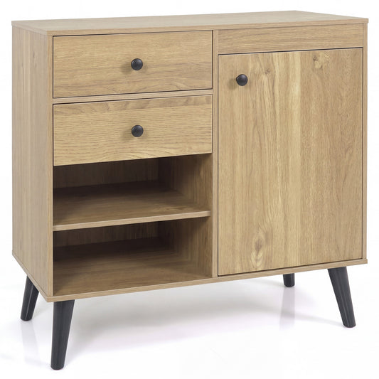 31" Sideboard Cabinet with 2 Open Compartments and 2 Drawers-Natrual, Natural Sideboards Cabinets & Buffets Natural at Gallery Canada