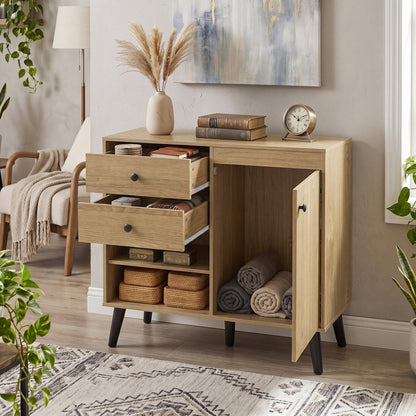 31" Sideboard Cabinet with 2 Open Compartments and 2 Drawers-Natrual, Natural Sideboards Cabinets & Buffets at Gallery Canada